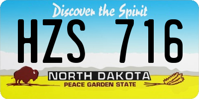 ND license plate HZS716