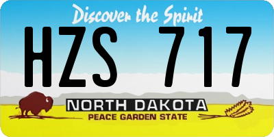 ND license plate HZS717