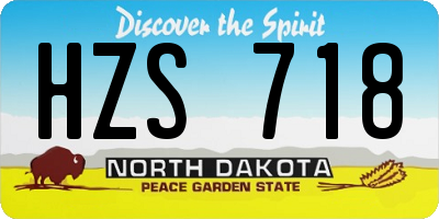 ND license plate HZS718