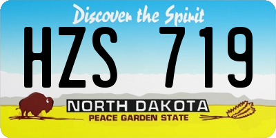 ND license plate HZS719