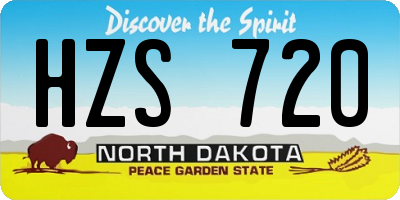 ND license plate HZS720