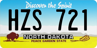 ND license plate HZS721