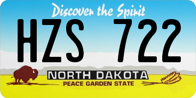 ND license plate HZS722