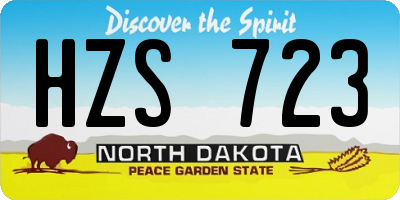 ND license plate HZS723