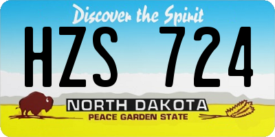 ND license plate HZS724