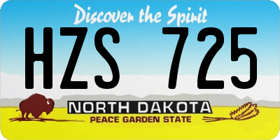 ND license plate HZS725