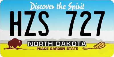 ND license plate HZS727