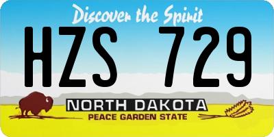 ND license plate HZS729