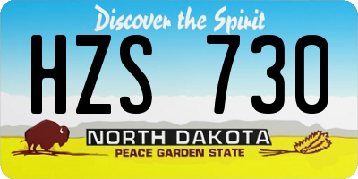 ND license plate HZS730