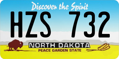ND license plate HZS732