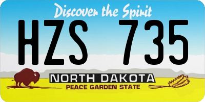 ND license plate HZS735
