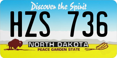 ND license plate HZS736
