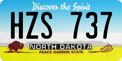 ND license plate HZS737