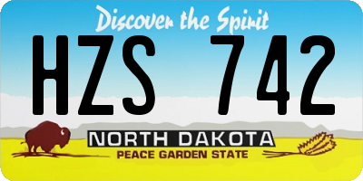 ND license plate HZS742