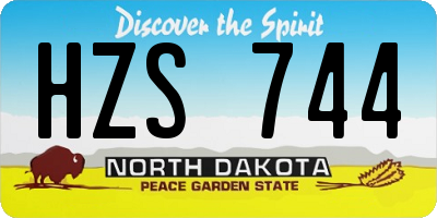 ND license plate HZS744