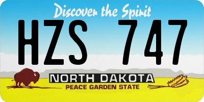 ND license plate HZS747