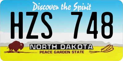 ND license plate HZS748