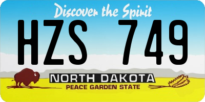 ND license plate HZS749