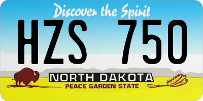 ND license plate HZS750