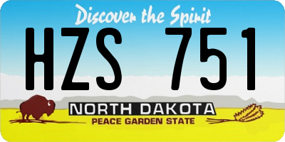 ND license plate HZS751