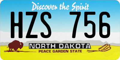ND license plate HZS756