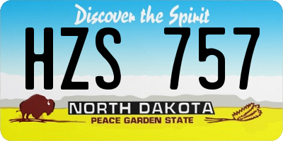 ND license plate HZS757