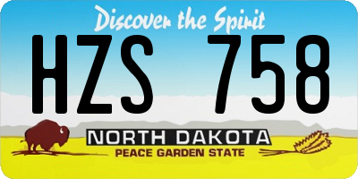 ND license plate HZS758
