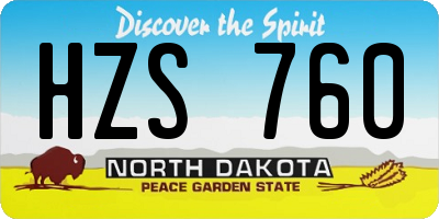ND license plate HZS760