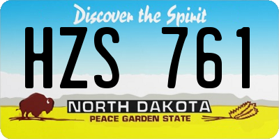 ND license plate HZS761
