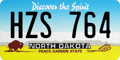 ND license plate HZS764