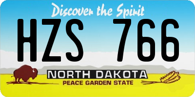 ND license plate HZS766