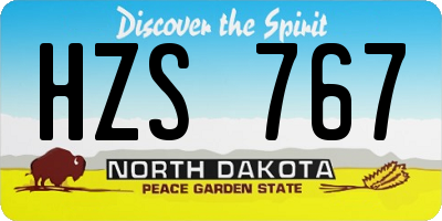 ND license plate HZS767