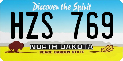 ND license plate HZS769