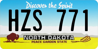 ND license plate HZS771