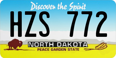 ND license plate HZS772