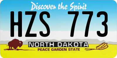 ND license plate HZS773