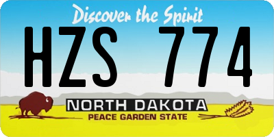 ND license plate HZS774