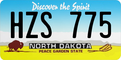ND license plate HZS775