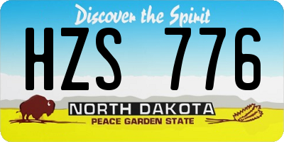 ND license plate HZS776