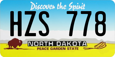 ND license plate HZS778