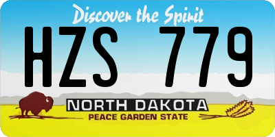ND license plate HZS779