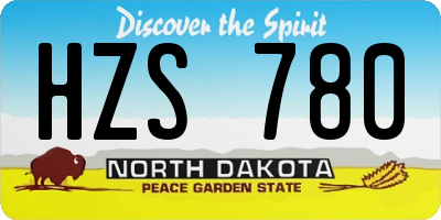 ND license plate HZS780