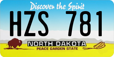 ND license plate HZS781