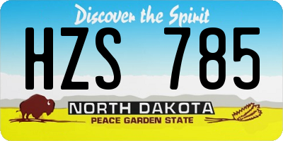 ND license plate HZS785