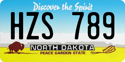 ND license plate HZS789