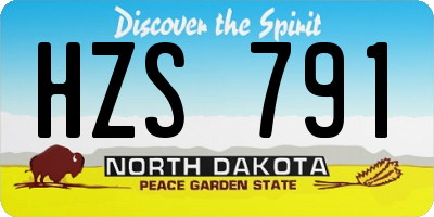 ND license plate HZS791