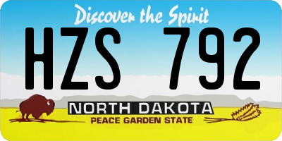 ND license plate HZS792