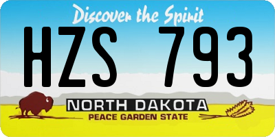 ND license plate HZS793