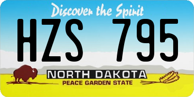 ND license plate HZS795