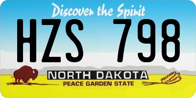ND license plate HZS798